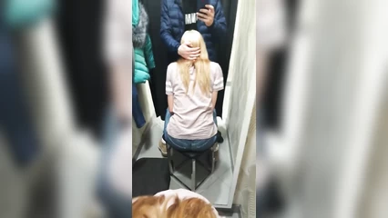 Gave a blowjob to a store worker in the fitting room