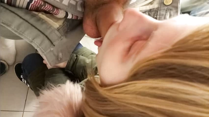 Blowjob in a friend's fitting room