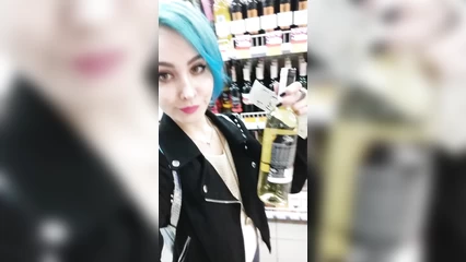 Walking and drinking wine